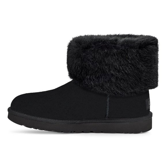 UGG Mini Blakeley Faux Fur Trimmed Boot in Black Size 5 - Picture 5 of 11